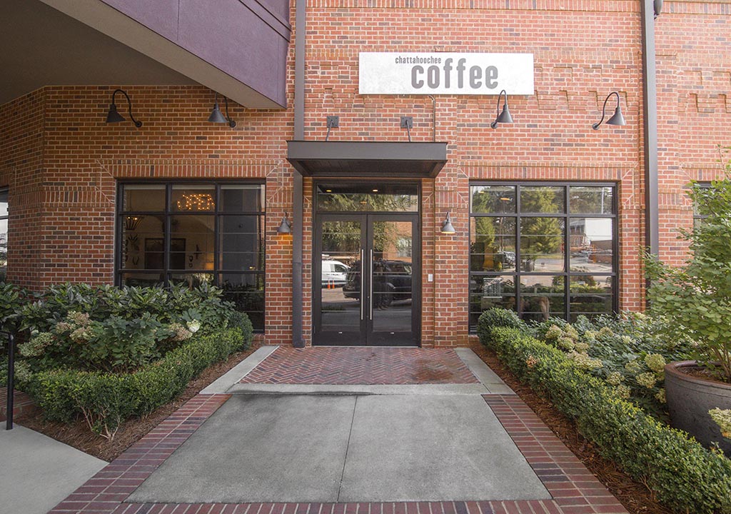 Exterior of Chattahoochee Coffee Company in Midtown Atlanta.