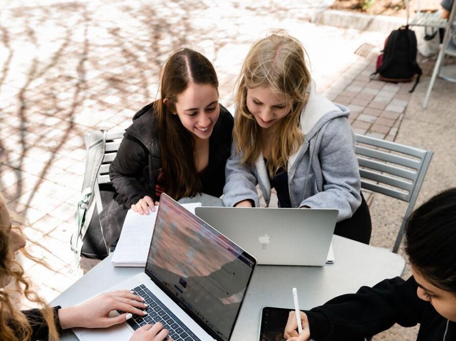 Georgia Tech students studying together in Tech Square