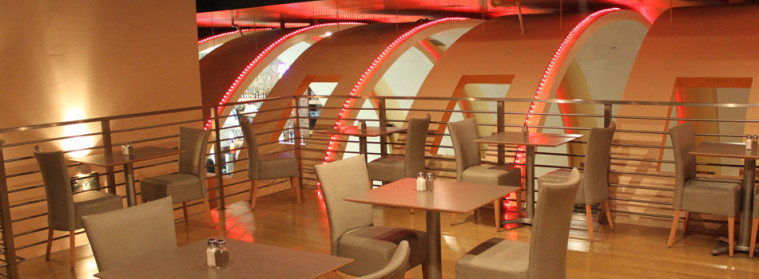 interior view of seating at senor patron mexican restaurant in midtown atlanta