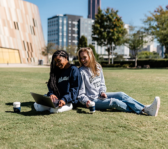 Friends studying outside