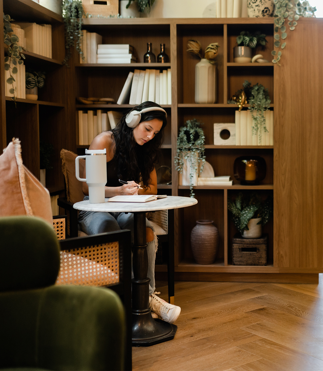 A woman writing