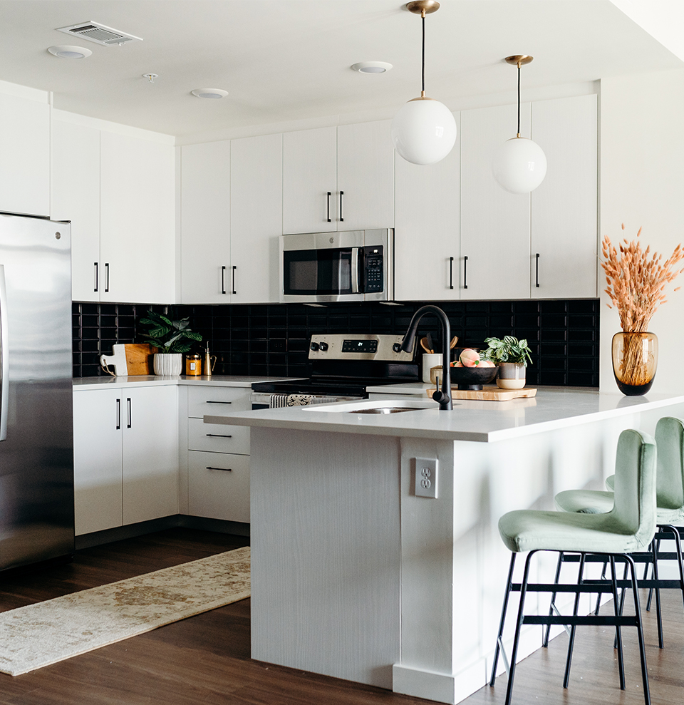 A kitchen with modern appliances