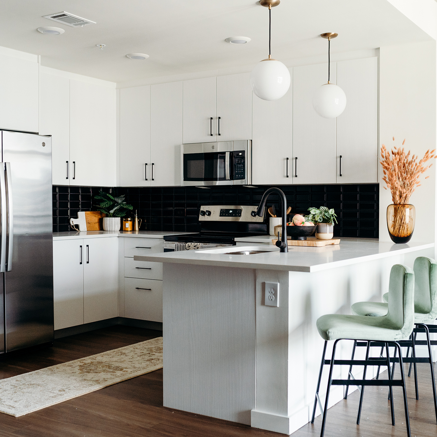 A kitchen with modern appliances